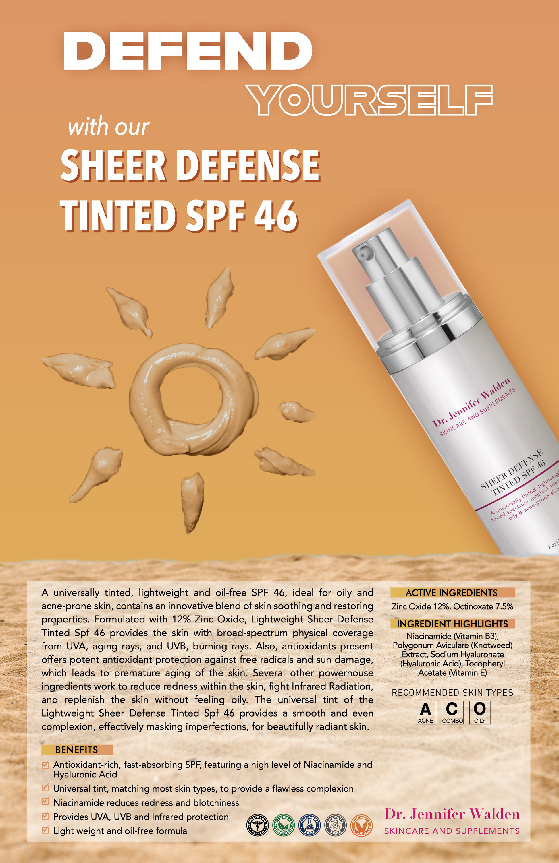 SHEER DEFENSE TINTED SPF 46-5